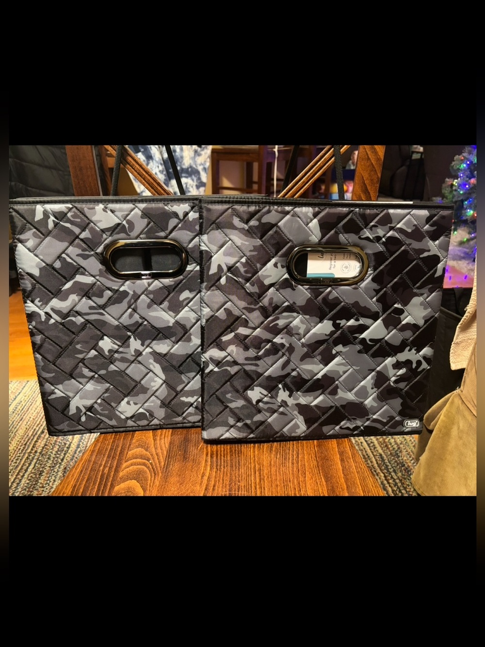 NWT LUG Fall Box Cargo 2pc Collapsible Cube Bins Camo Black
